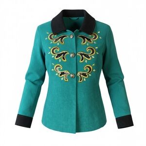 Vintage BOB MACKIE Wearable Art Western Style Jacket Faux Suede Size XS